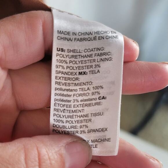 CHICO'S FAUX LEATHER BLAZER IN CAMEL, SZ 3/XL - Picture 10 of 16